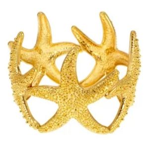 Gold Tone Starfish Stretch Bracelet